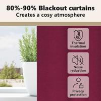 VidaXL Zwart-out gordijnen met ringen 2 pcs wijnrood 260 x 140 cm - thumbnail