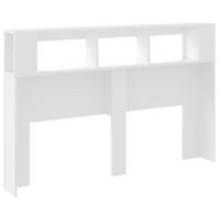 Hoofdeinde met LED 160x18,5x103,5 cm bewerkt hout wit - thumbnail
