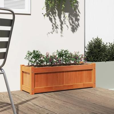 VidaXL Plantenbak 90x31x31 cm massief grenenhout wasbruin