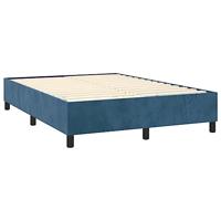 Boxspring met matras fluweel donkerblauw 140x190 cm - thumbnail