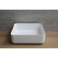 Waskom Opbouw Vierkant Luca Sanitair 40x40x13,5 cm Solid Surface Mat Wit - thumbnail