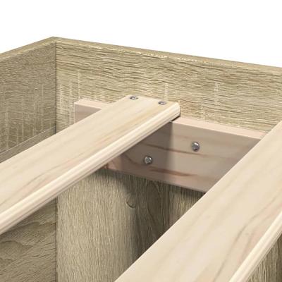 Bedframe met hoofdeinde bewerkt hout sonoma eiken 135x190 cm