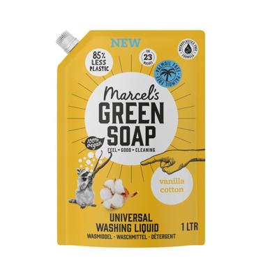 Marcel's Green Soap Wasmiddel kleur - vanilla cotton - navulling - 1 liter Marcel's Green Soap Wasmiddel kleur - vanilla cotton - navulling - 1 liter