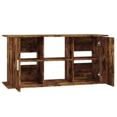 Aquariumstandaard 121x41x58 cm bewerkt hout gerookt eikenkleur - thumbnail