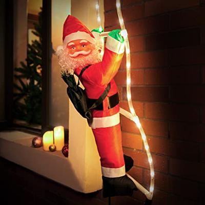 Kerstman op ladder, ladder 90 cm, 48 leds Kerstman op ladder, ladder 90 cm, 48 leds