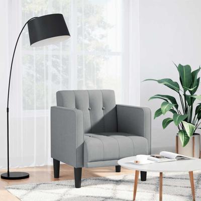Fauteuil met armleuningen Lichtgrijs 53 cm Stof Fauteuil met armleuningen Lichtgrijs 53 cm Stof