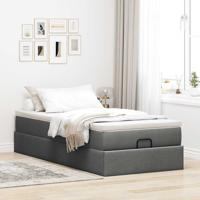 Ottoman bed met matras 80x200cm stof donkergrijs - thumbnail