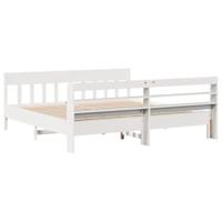 Bedframe zonder matras massief grenenhout wit 180x200 cm - thumbnail