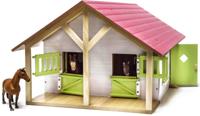 Kids Globe paardenstal roze met 2 boxen en berging, 1:24 - thumbnail