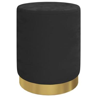Hocker met opbergruimte rond fluweel 31 x 37 cm zwart Hocker met opbergruimte rond fluweel 31 x 37 cm zwart
