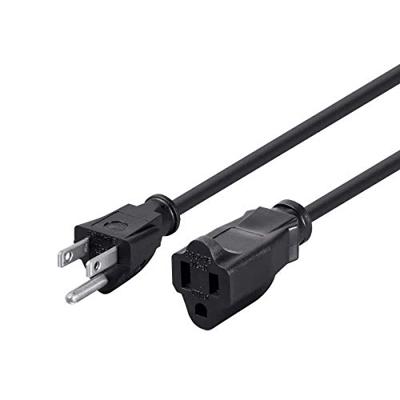 Monoprice 3-polige verlengsnoer - 1 voet - zwart (10 stuks) NEMA 5-15P naar NEMA 5-15R, 16AWG, 13A