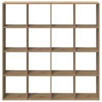 Boekenkast 102x29x143 cm bewerkt hout artisanaal eikenkleur - thumbnail