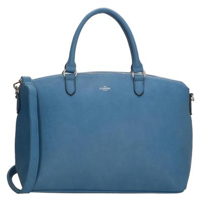 Charm London Stratford Shopper 15.6 inch jeansblauw  Damestas