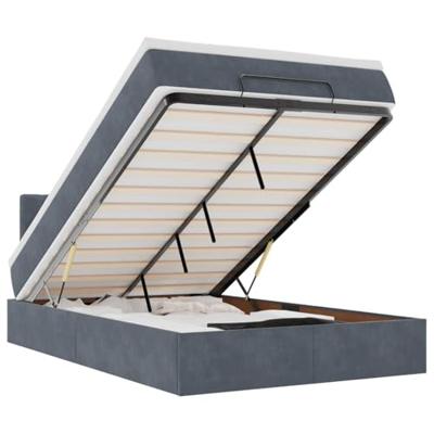 Ottoman bed met matras 120x200cm fluweel donkergrijs