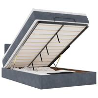Ottoman bed met matras 120x200cm fluweel donkergrijs - thumbnail