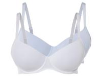 esmara 2 dames BH&apos;s (Blauw/wit, 85D) - thumbnail