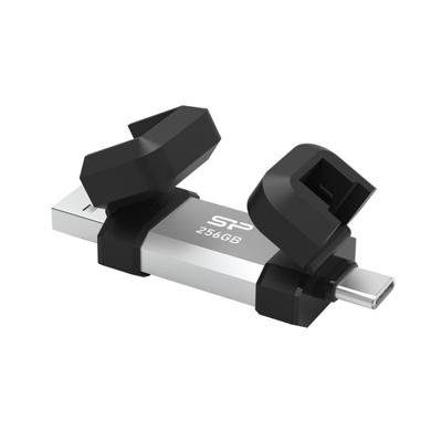 Silicon Power SP256GBUC3C51V1S USB flash drive 256 GB USB Type-A / USB Type-C 3.2 Gen 1 (3.1 Gen 1) Zwart, Zilver