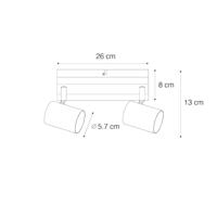QAZQA Plafondlamp zwart met hout 2-lichts verstelbaar rechthoekig - - thumbnail