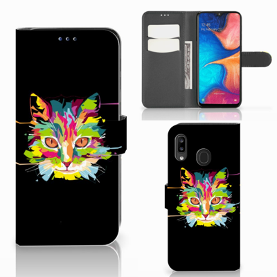 Samsung Galaxy A30 Leuk Hoesje Cat Color