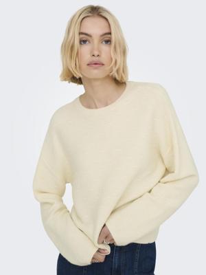 Only Onlkatia Ls Structure O-neck Cc Knt Trui 4852069 Whitecap Gray Melange