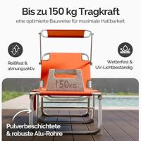 Ligbed Ibiza Oranje 190x59x29cm Alu Zonnescherm - thumbnail