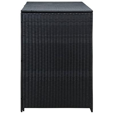 Containerberging dubbel 148x80x111 cm poly rattan zwart