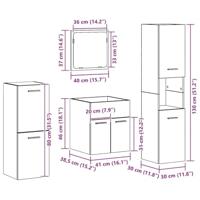 Badkamermeubelset Wandgemonteerd 4 pcs Oud Hout Bewerkt hout - thumbnail