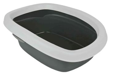 Trixie 40111 Kattentoilet Carlo, met Rand, 31×14×43 cm, Donkergrijs/Lichtgrijs
