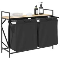 Wasmand 2 vakken met plank sonoma eikenkleurig - thumbnail