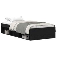Bedframe zonder matras 75x190 cm spaanplaat zwart eikenkleurig - thumbnail