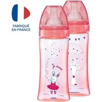 DODIE Lot van 2 anti-koliekflessen Initiation + - 330ml - ROSE DANCER - ronde spenen 3 snelheden flow 3 - thumbnail