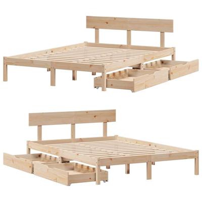 Bedframe zonder matras massief grenenhout 120x200 cm