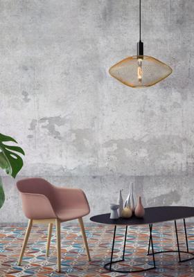 Lucide MESH - Hanglamp - Ø 45 cm - 1xE27 - Mat Goud / Messing