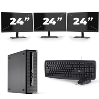 HP ProDesk 400 G1 SFF - Intel Core i7-4e Generatie - 16GB RAM - 256GB SSD - Windows 10 + 3x 24 inch Monitor - thumbnail