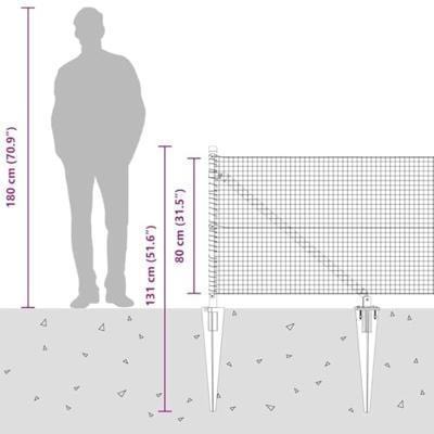 VidaXL Afrasteringspaal groen 25 x 0,8 m (19 x 19 mm gaas)