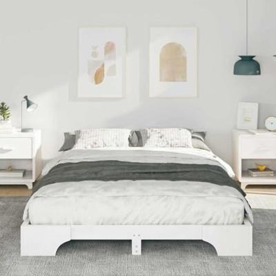 Bedframe Wit 140 x 210 cm Massief grenenhout Bedframe Wit 140 x 210 cm Massief grenenhout