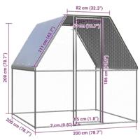 Kippenkooi 2x2x2 m gegalvaniseerd staal zilverkleurig en grijs - thumbnail