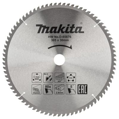 Makita Accessoires D-65676 Afkortzaagblad | div. materialen | 305x30x2,8 | 80T | 5g - D-65676