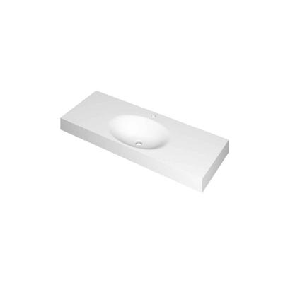 INK Smooth Wastafel Polystone Midden met 1 Kraangat - 1200x450x90 mm - Mat Wit