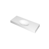 INK Smooth Wastafel Polystone Midden met 1 Kraangat - 1200x450x90 mm - Mat Wit - thumbnail