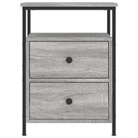 Nachtkastje 44x45x60 cm bewerkt hout grijs sonoma eikenkleurig - thumbnail