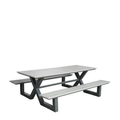 Family aluminium picknicktafel grijs