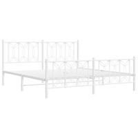 Bedframe met hoofd- en voeteneinde metaal wit 180x200 cm - thumbnail