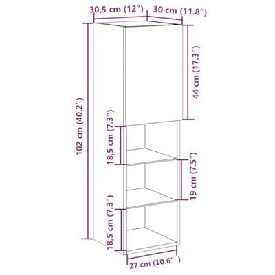 Tv-meubels met LED-verlichting 2 st 30,5x30x102 cm oud hout