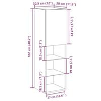 Tv-meubels met LED-verlichting 2 st 30,5x30x102 cm oud hout - thumbnail