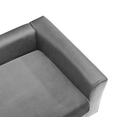 VidaXL Hondenbank 60x43x30 cm pluche en kunstleer grijs