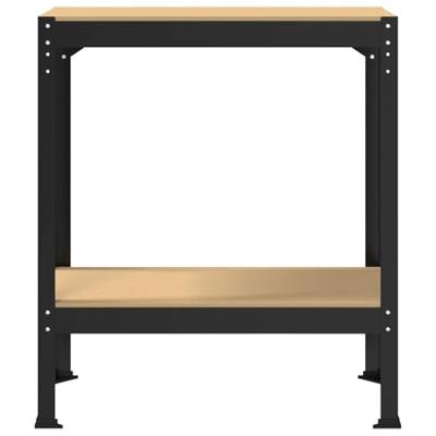 Werkbanken met plank Zwart 81 x 41 x 145 cm Bewerkt hout Werkbanken met plank Zwart 81 x 41 x 145 cm Bewerkt hout