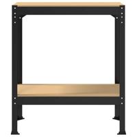 Werkbanken met plank Zwart 81 x 41 x 145 cm Bewerkt hout - thumbnail