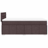 Boxspring met matras stof donkerbruin 90x200 cm - thumbnail
