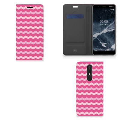 Nokia 5.1 (2018) | Hoesje met Magneet | Waves Pink